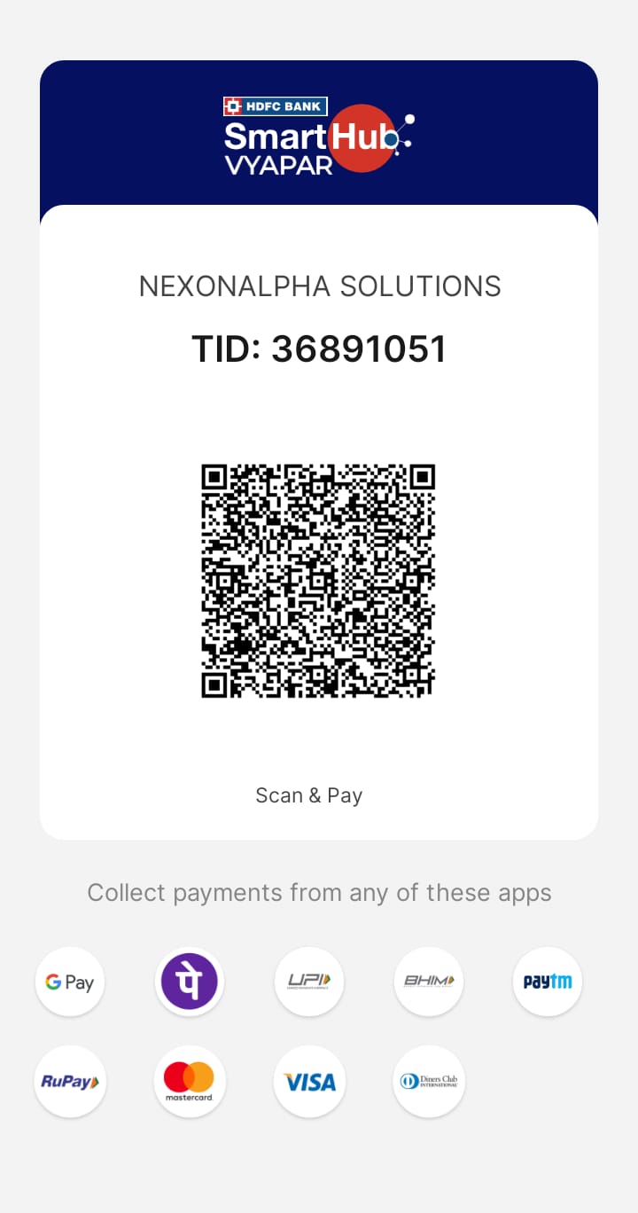 nexonalpha HDFC Bank payment QR code